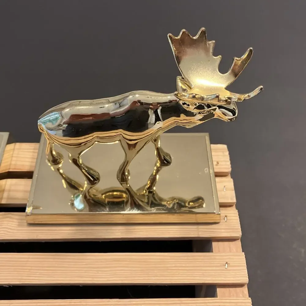 VTG, Target, Pair Of Solid Brass Weighted Moose Mantle Stocking Holders EUC